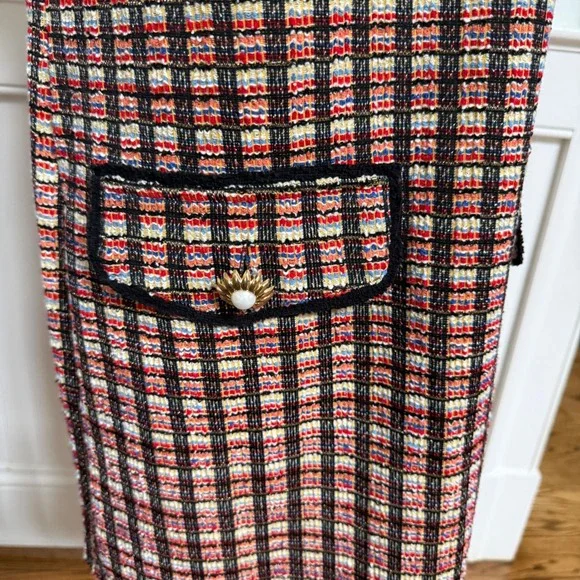 NWT ZARA Plaid Tweed Sleeveless Mini Dress with Pocket Detail Women's Size M - Picture 3 of 7